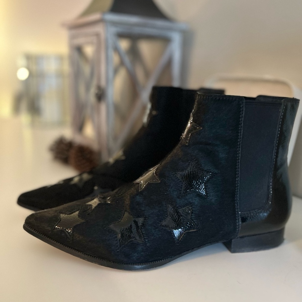 ASH Leather Bliss Star Boots Size 9. Sparkle into the holidays and all year!